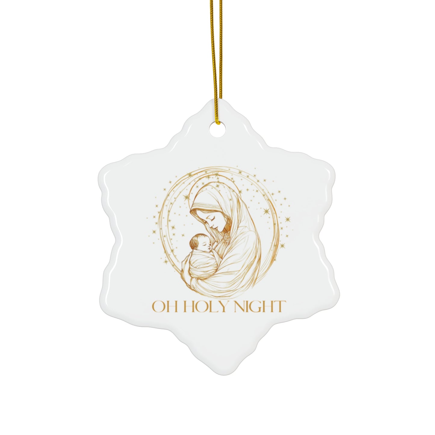 Oh Holy Night - Ceramic Ornament, circle or snowflake