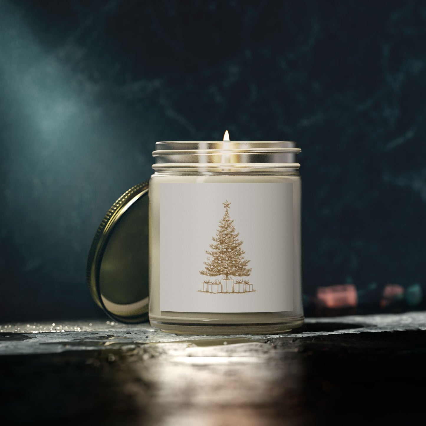 Christmas Tree Scented Candle, Coconut Apricot Wax (4oz, 9oz)