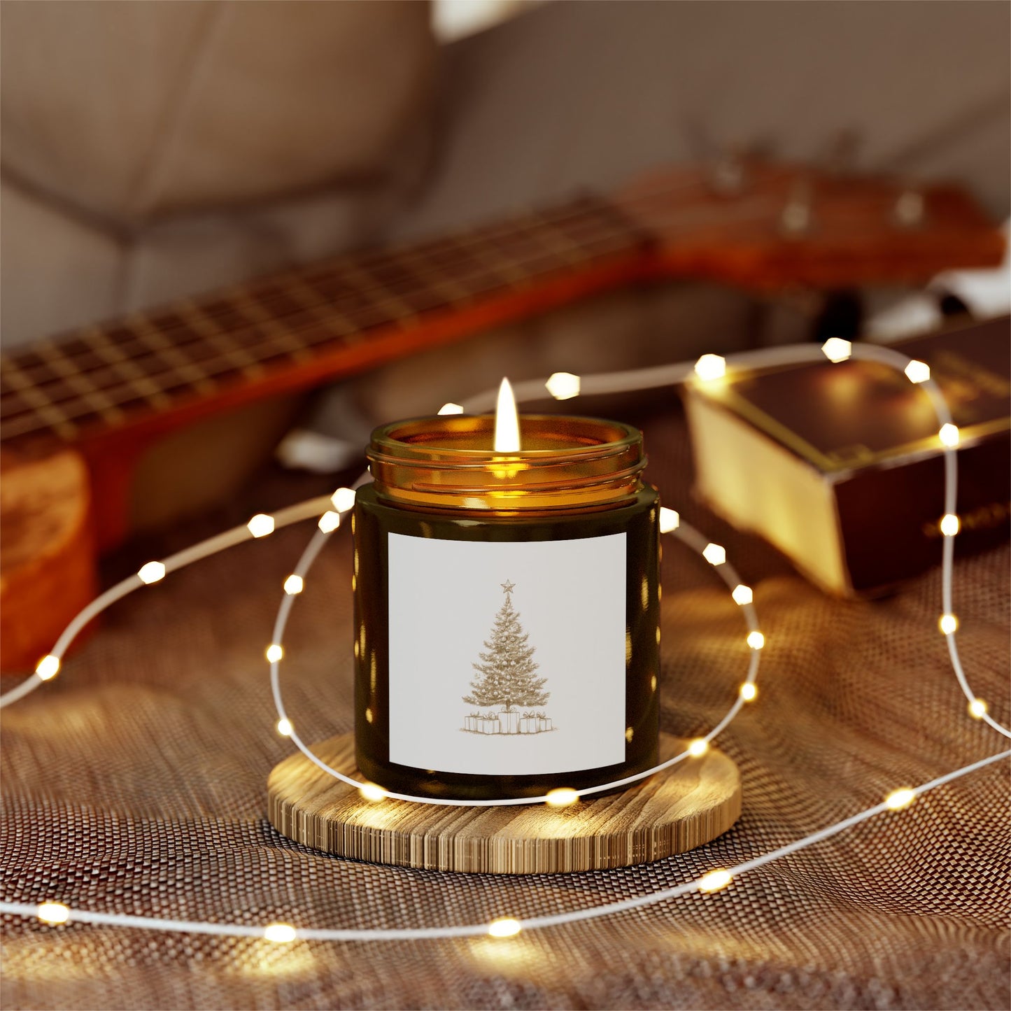 Christmas Tree Scented Candle, Coconut Apricot Wax (4oz, 9oz)