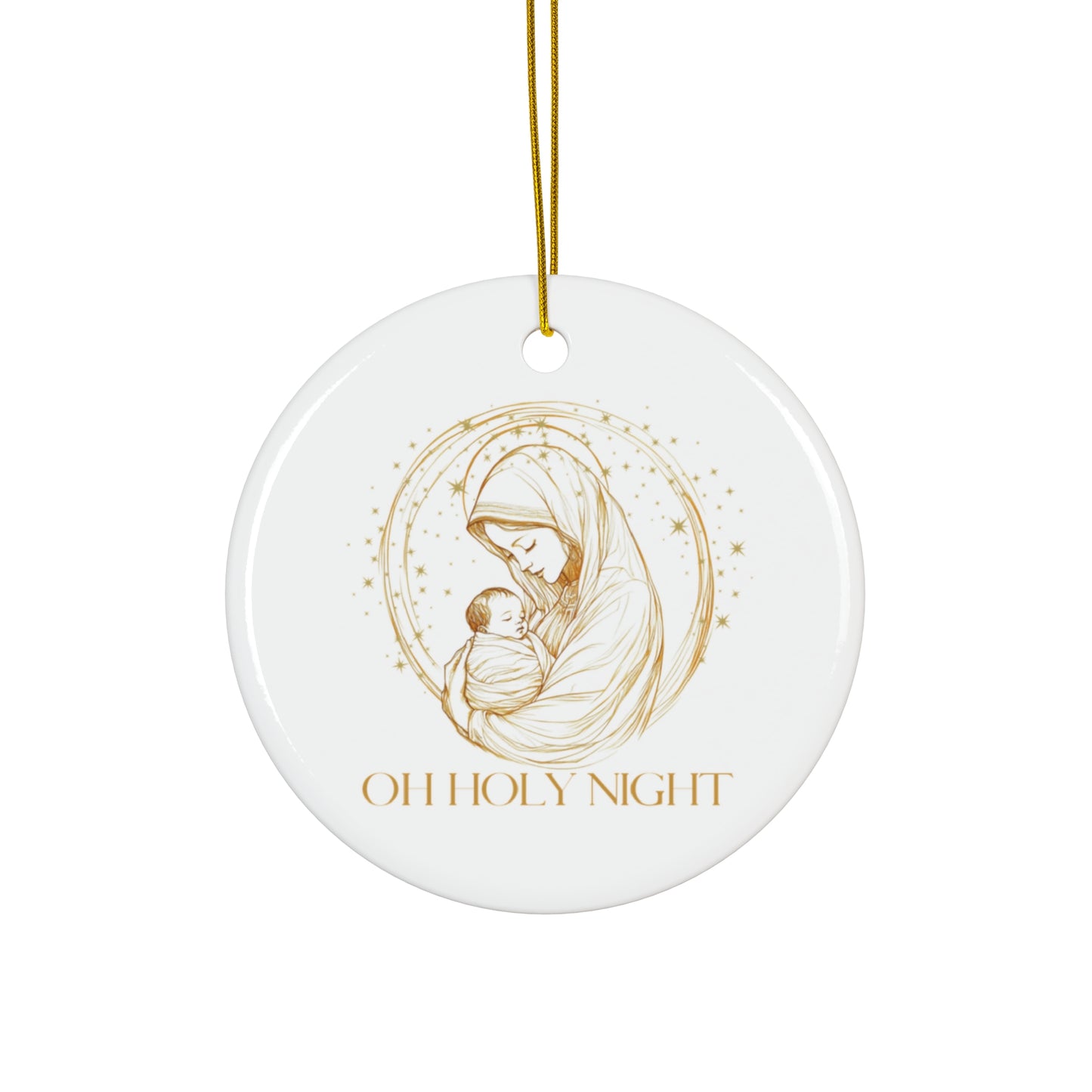 Oh Holy Night - Ceramic Ornament, circle or snowflake