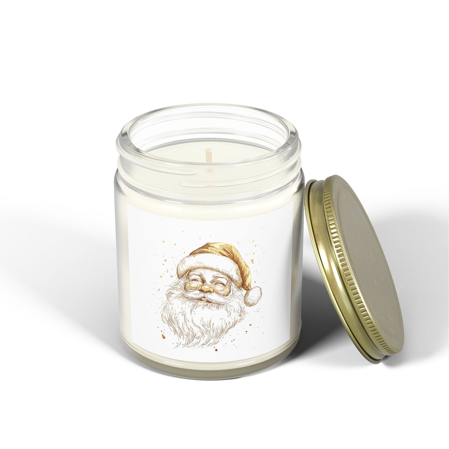 Santa Scented Candle, Coconut Apricot Wax (4oz, 9oz)