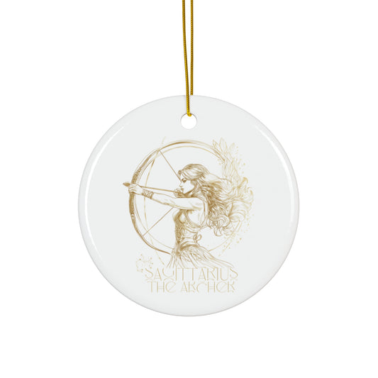 Sagittarius the archer - Ceramic Ornament, circle or snowflake