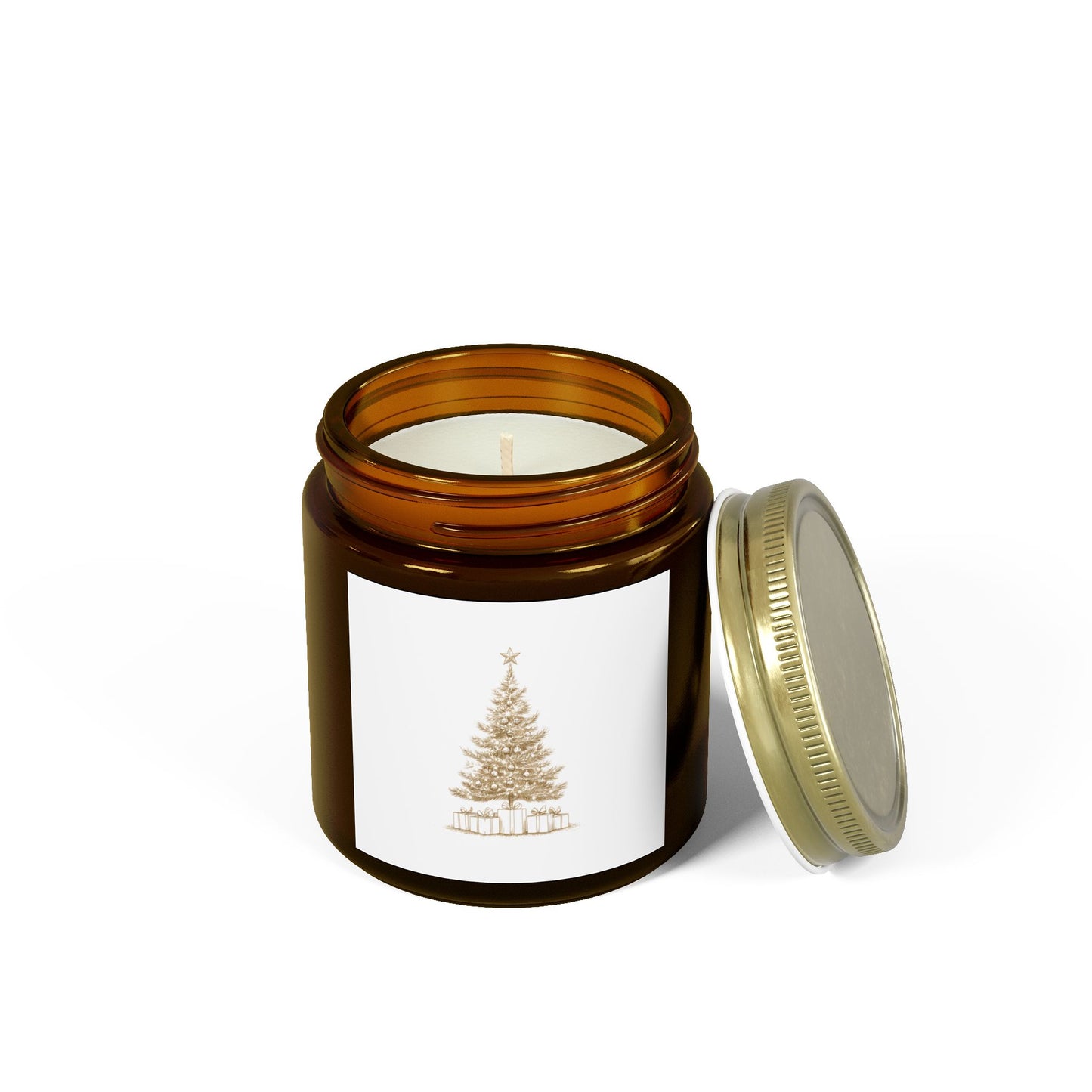 Christmas Tree Scented Candle, Coconut Apricot Wax (4oz, 9oz)