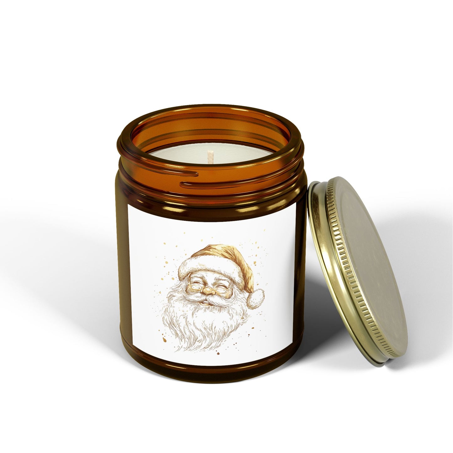 Santa Scented Candle, Coconut Apricot Wax (4oz, 9oz)