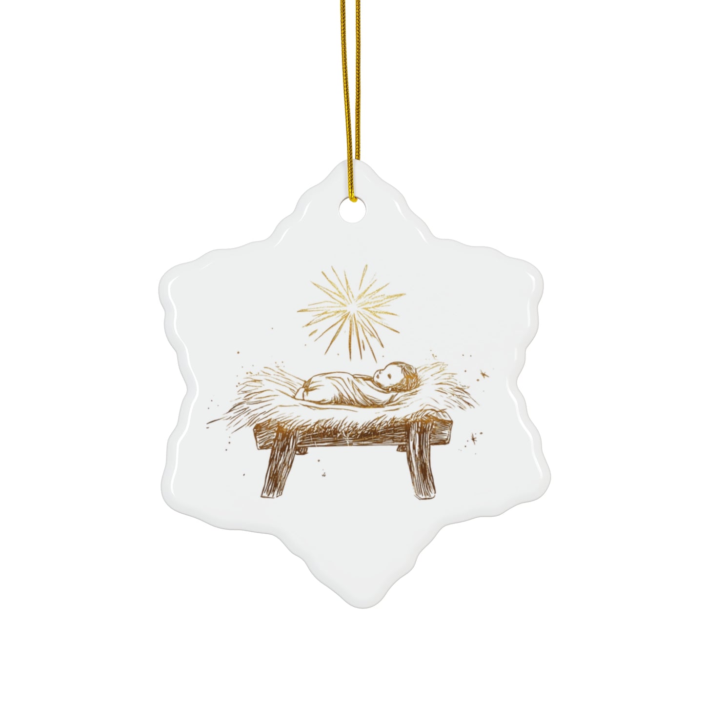 Baby Jesus - Ceramic Ornament, circle or snowflake