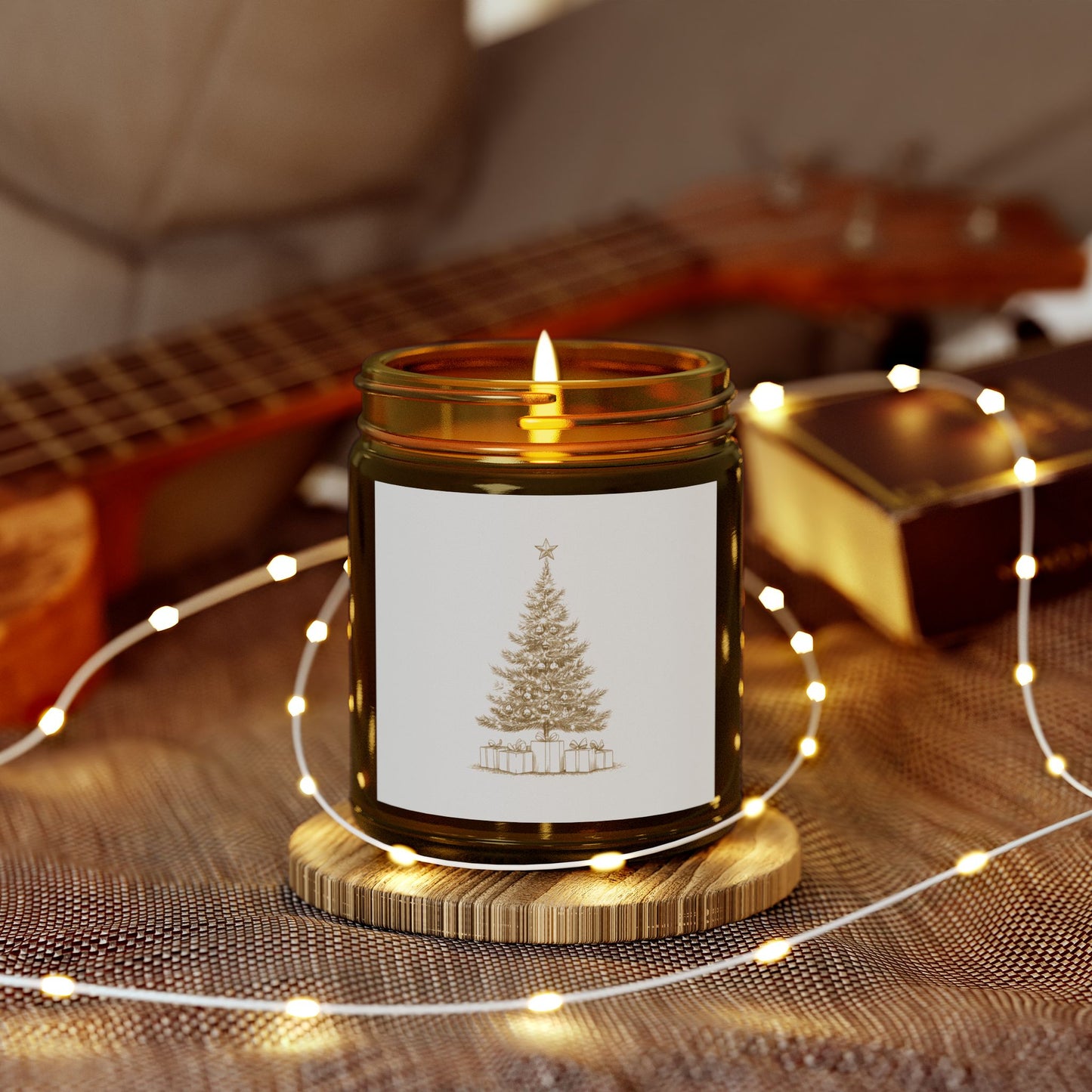 Christmas Tree Scented Candle, Coconut Apricot Wax (4oz, 9oz)