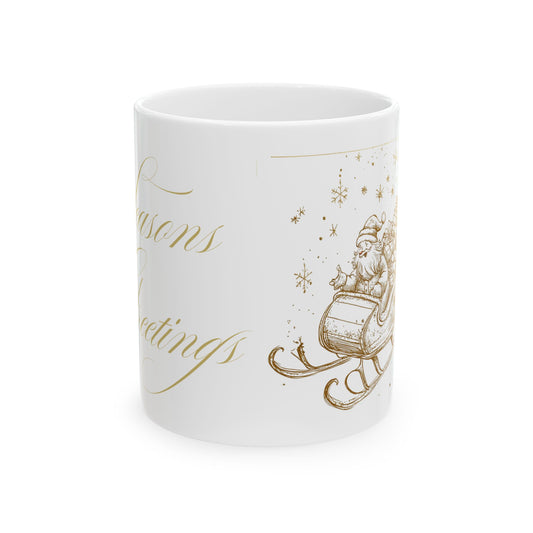 Season's Greetings Santa - Ceramic Mug, (11oz)