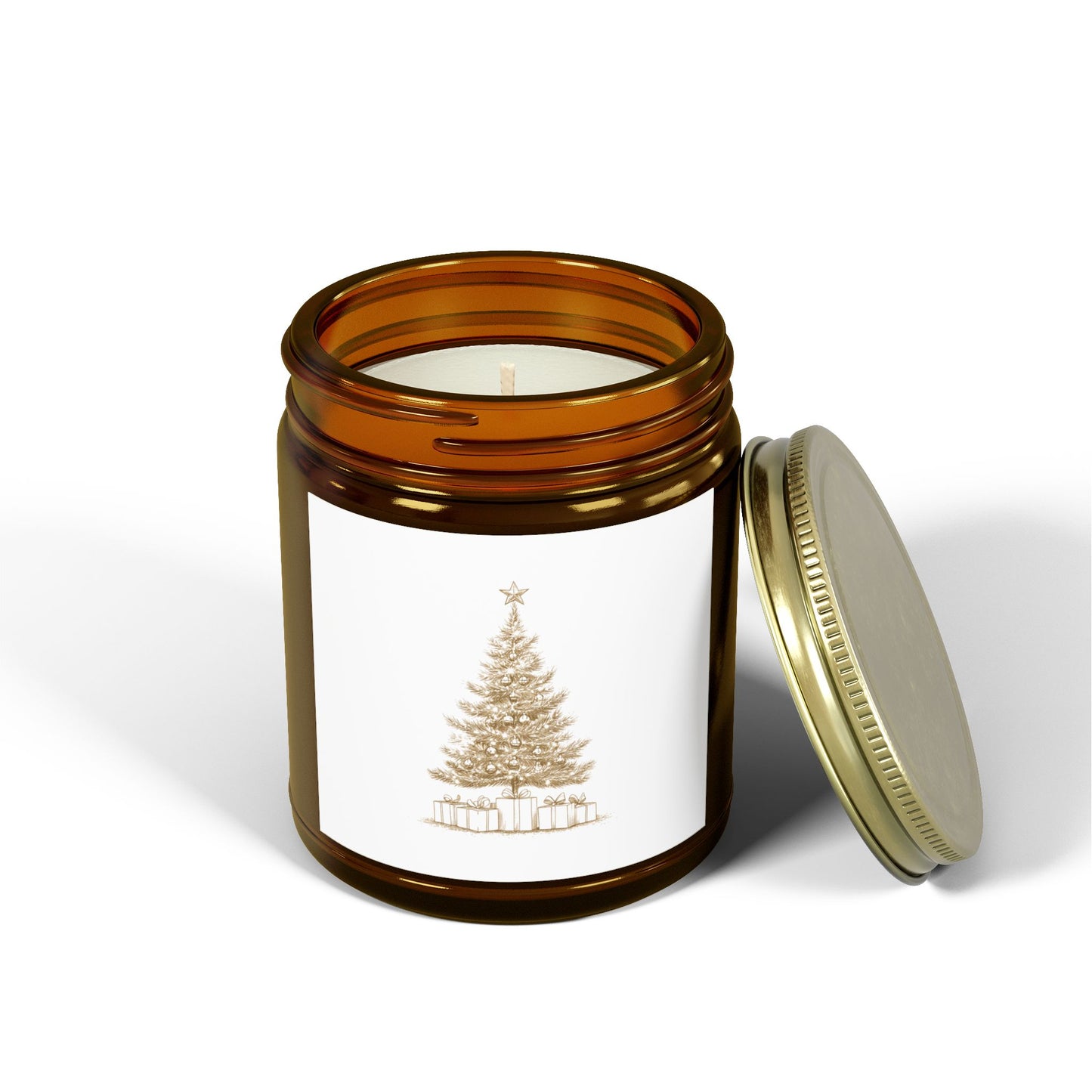 Christmas Tree Scented Candle, Coconut Apricot Wax (4oz, 9oz)