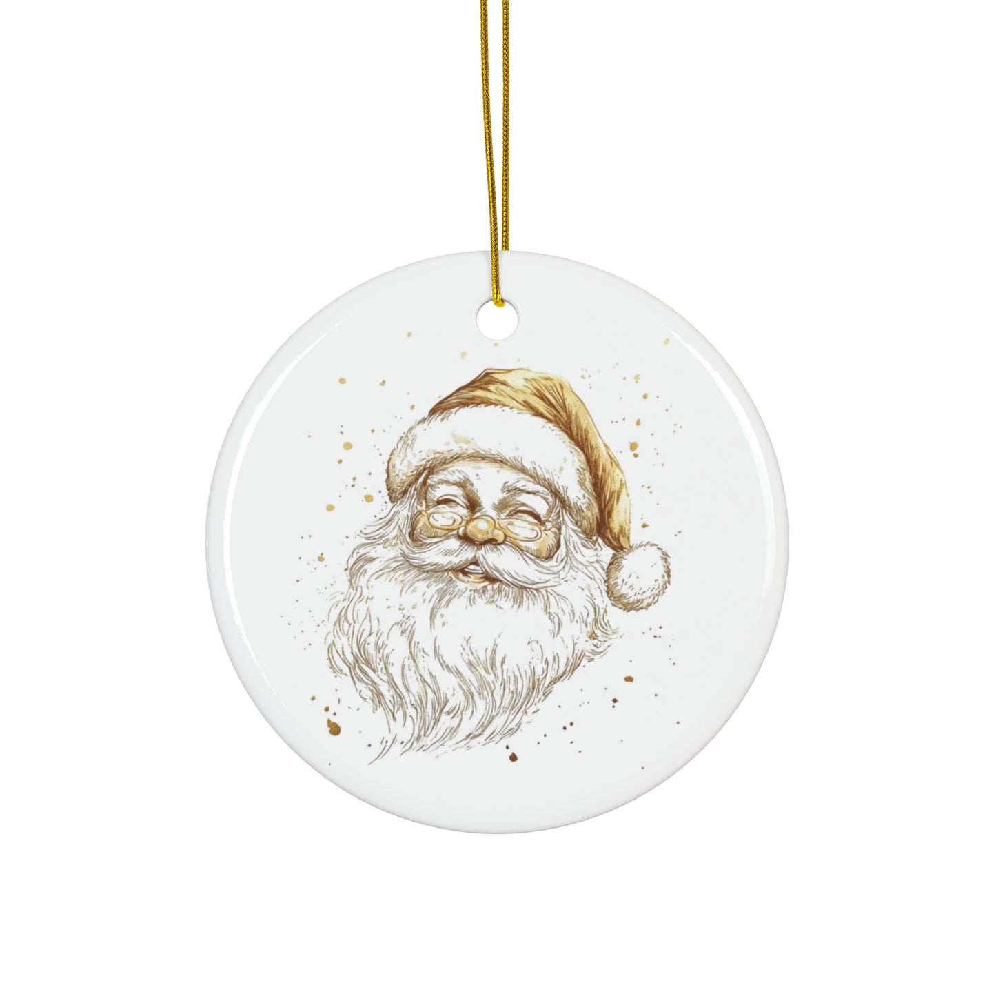 Santa - Ceramic Ornament, circle or snowflake