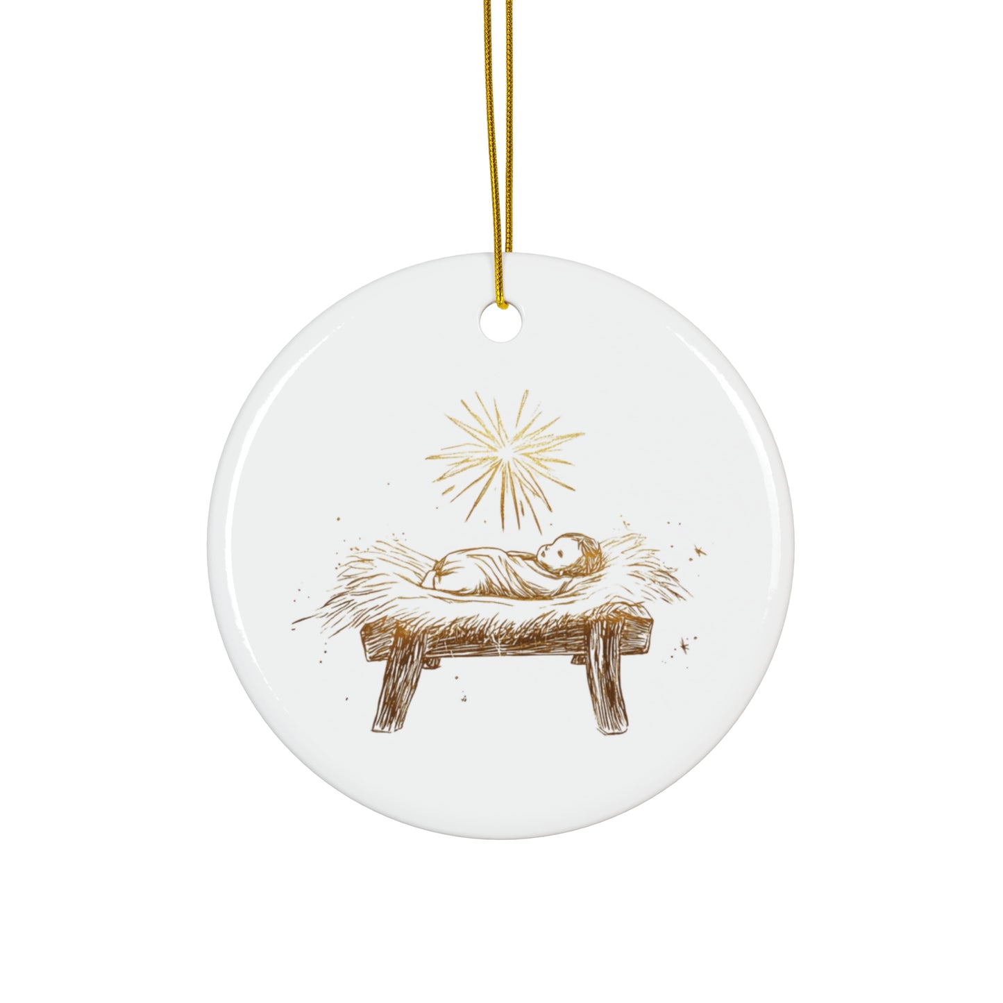 Baby Jesus - Ceramic Ornament, circle or snowflake