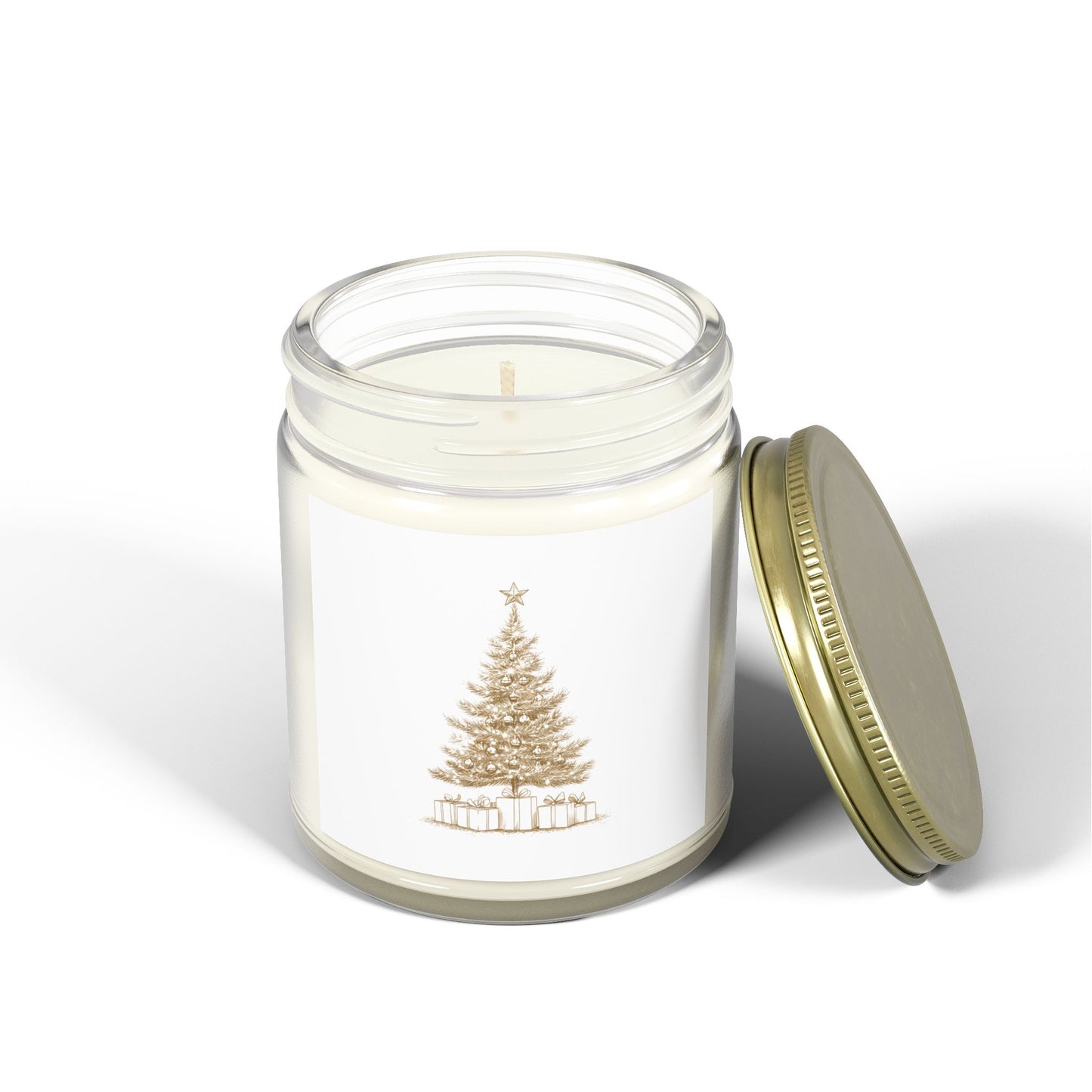 Christmas Tree Scented Candle, Coconut Apricot Wax (4oz, 9oz)