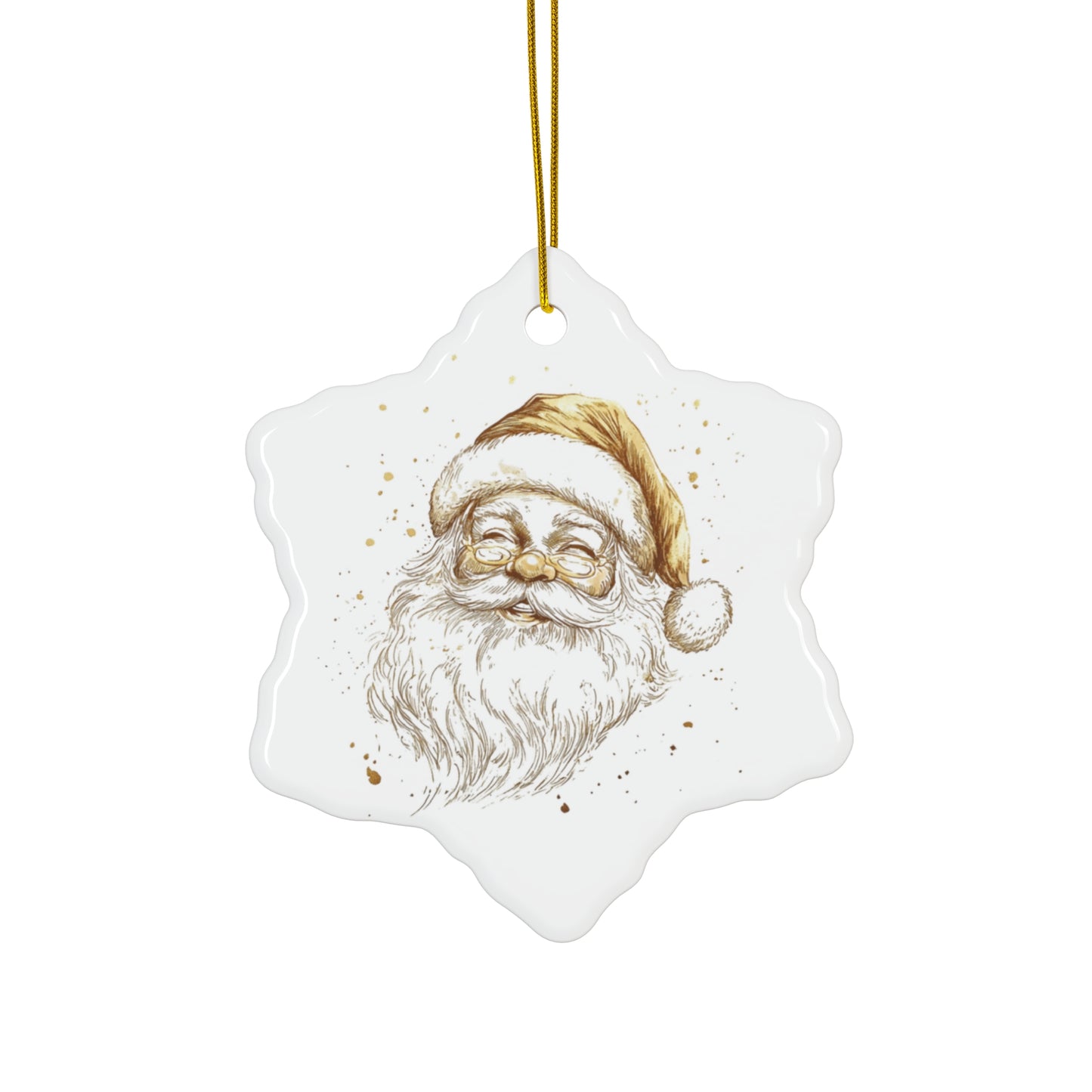 Santa - Ceramic Ornament, circle or snowflake